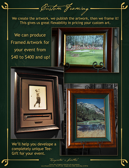 Custom Framed Tee Prizes and Golf Art